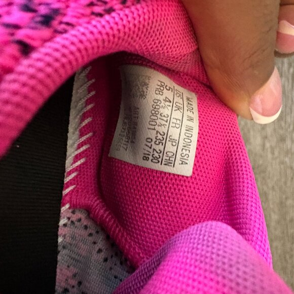 Adidas Swift Run Pink Black Knit Sneakers Women’s Size 5 PRB 698001 USED - Picture 7 of 7